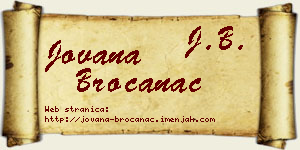 Jovana Broćanac vizit kartica
